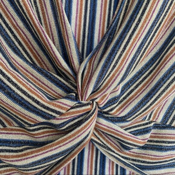 Zara Knotted Sparkly Striped Cropped Top Size Small - Picture 5 of 8